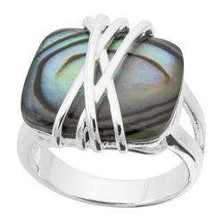 Ocean Treasures Abalone Wrap Silver-Plated Ring