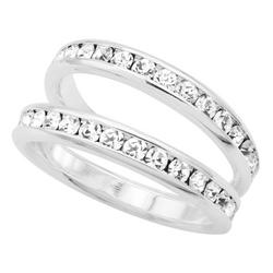 Eternity 2-Row CZ Silver Plated Boxed Ring