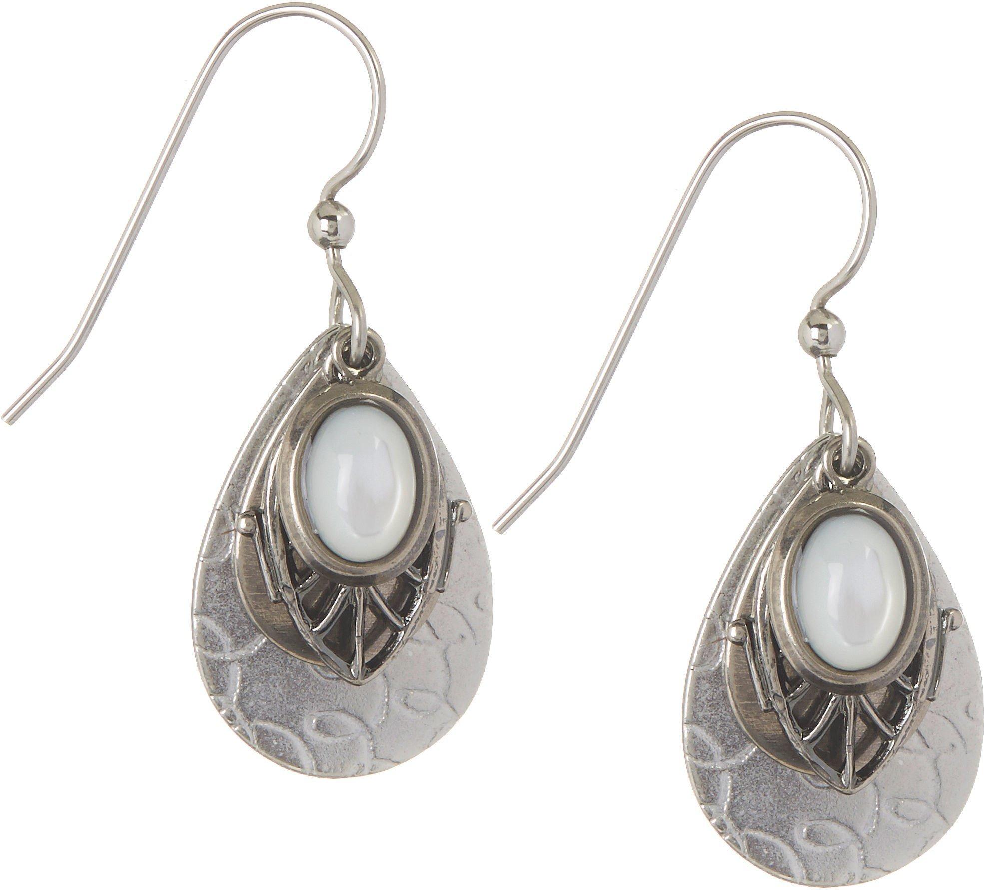 Silver Forest White Teardrop Layered Earrings | Bealls Florida