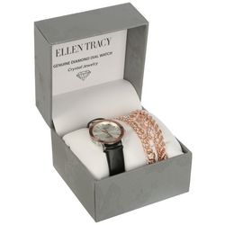 Ellen Tracy 4-Pc. Analog Watch & Chain Bracelet Set