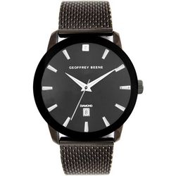 Geoffrey Beene Mens Genuine Diamond Woven Link Watch