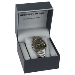 Geoffrey Beene Mens Genuine Diamond Chronograph Link Watch