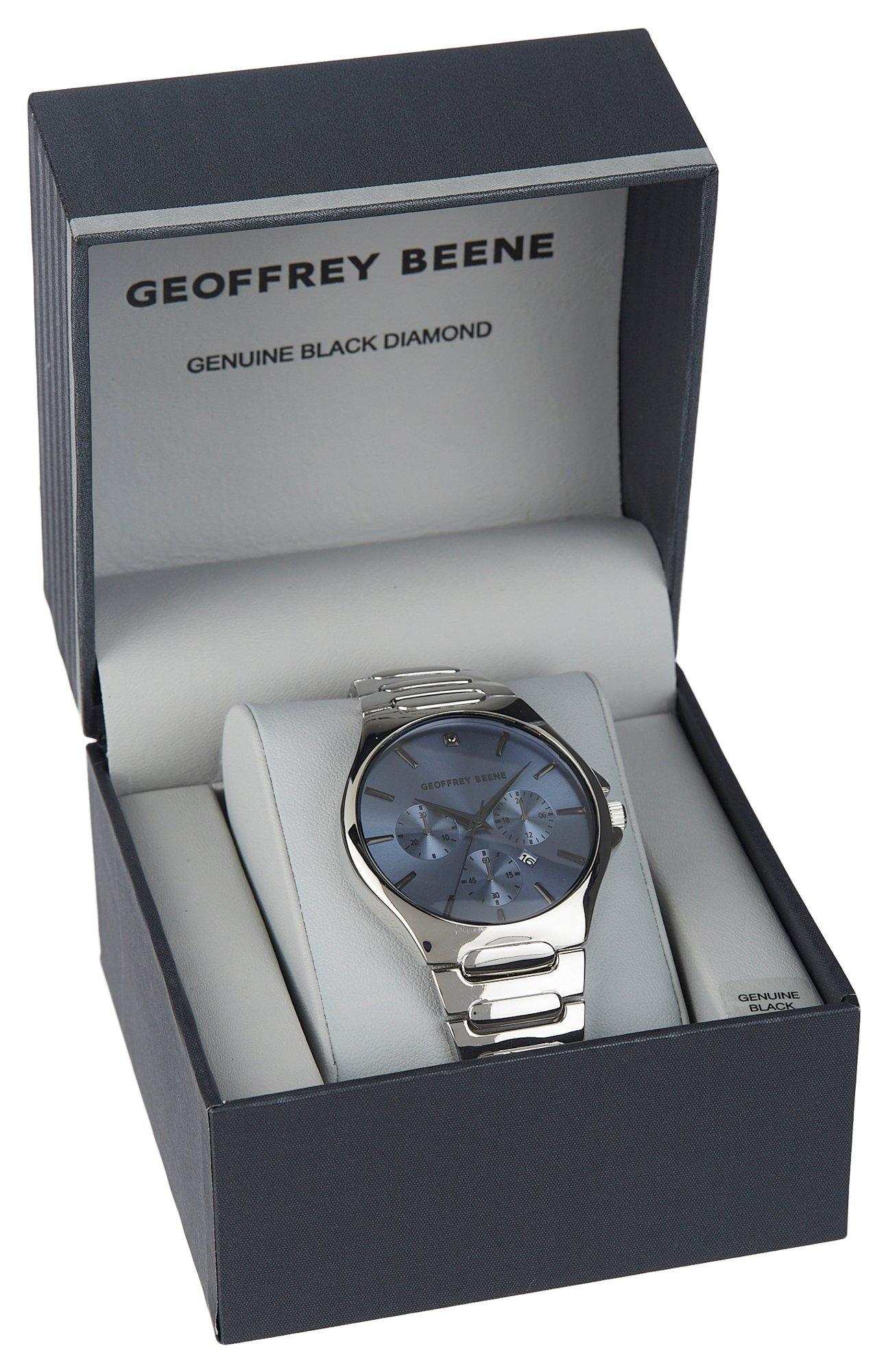 Mens Genuine Diamond Chronograph Link Watch