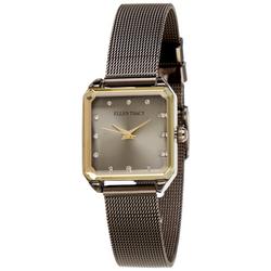 WomensBlack & Gold Square Face Bracelet Watch