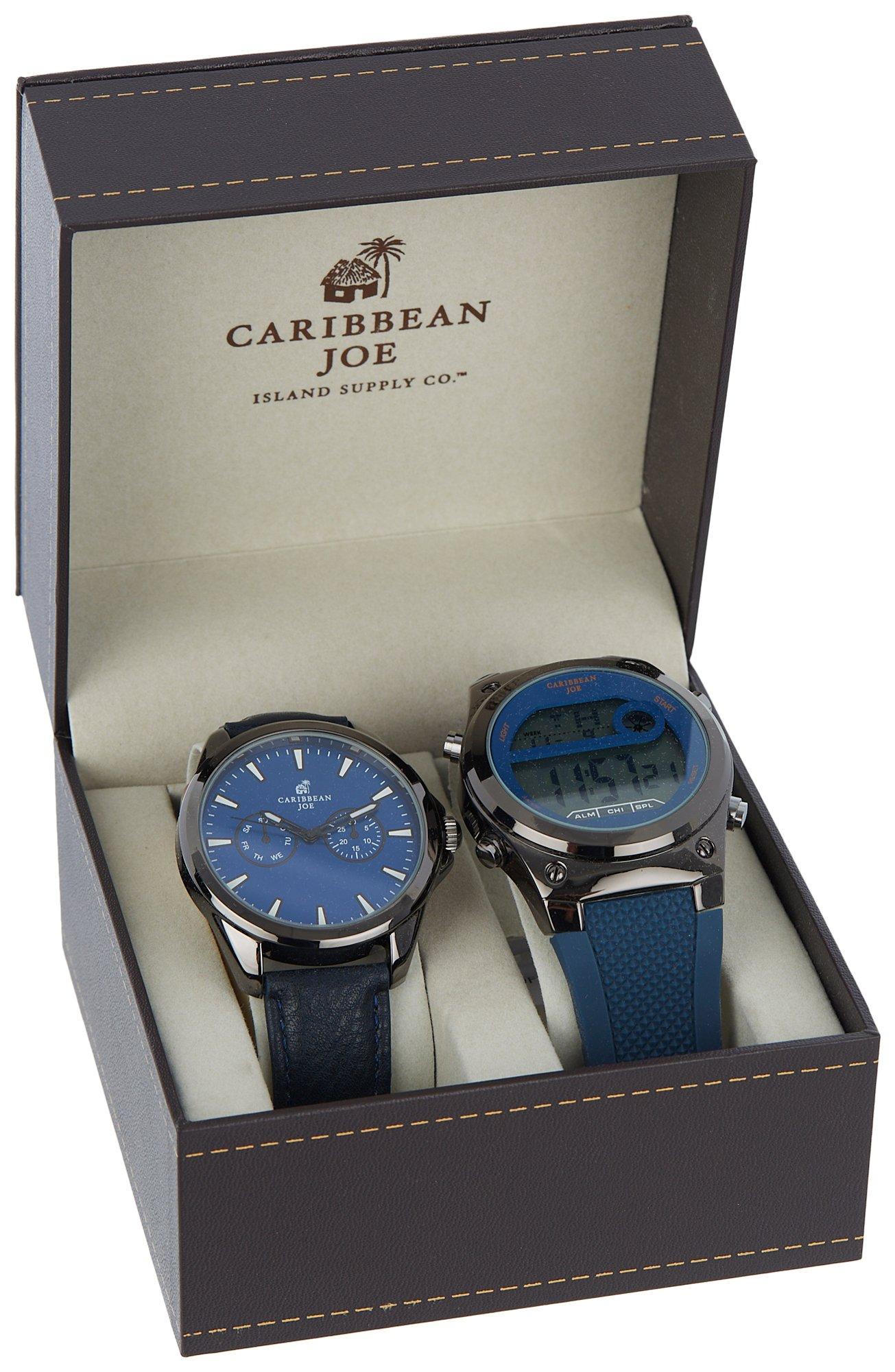 Caribbean Joe Mens Duo Digital & Analog Watch Set