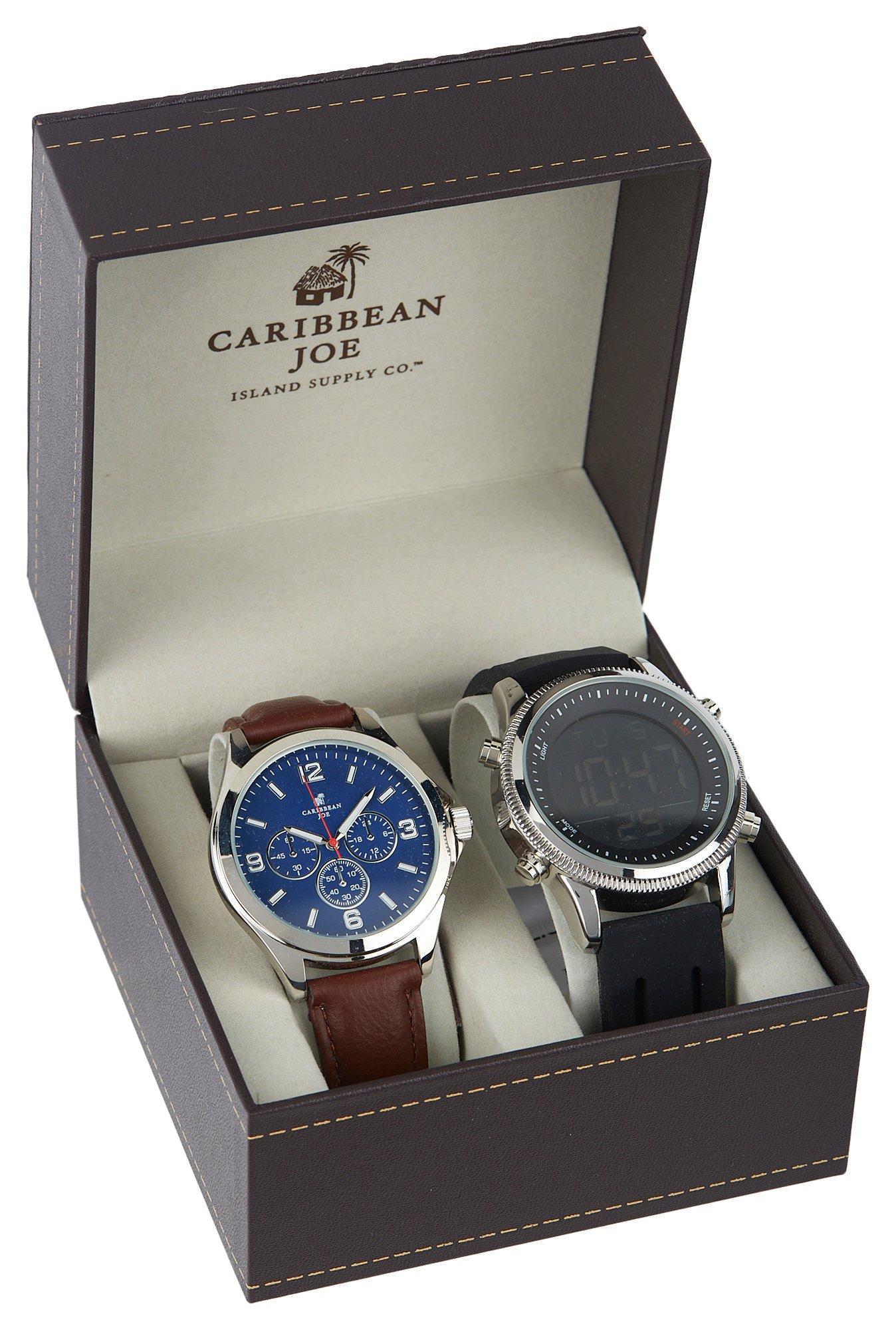 Caribbean Joe Mens Duo Watch Set
