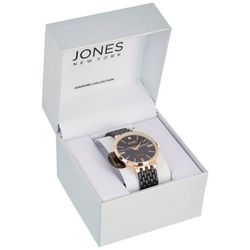 Jones New York Womens Diamond Collection Metal Strap Watch