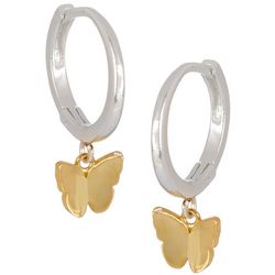 Piper & Taylor Butterfly Drop Huggie Hoop Earrings