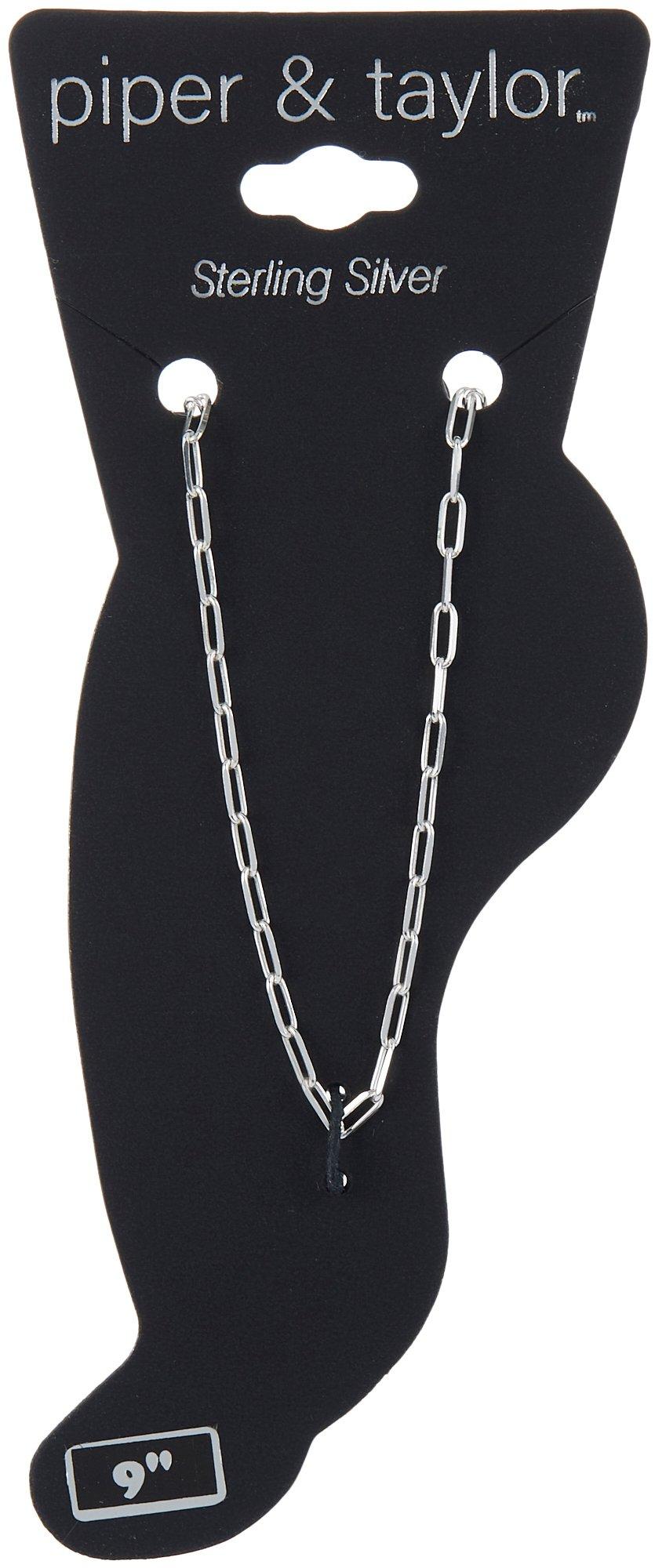 9 In. Paperclip Chain Anklet With Extender