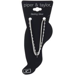 9 In. 2-Row Chain Anklet With Extender