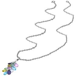 Glass Bead Cluster Pendant Necklace