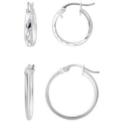 Piper & Taylor 2-Pc. Silver Tone Hoops Earring Set