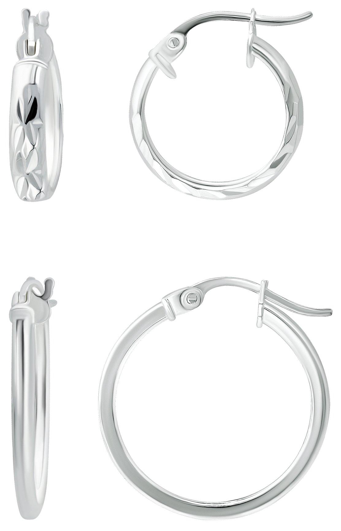 2-Pc. Silver Tone Hoops Earring Set