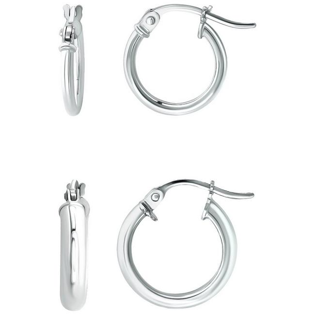 7mm Medium Sized Round Disc Silver Stud Earrings - Studio Jewellery - Stud Earrings