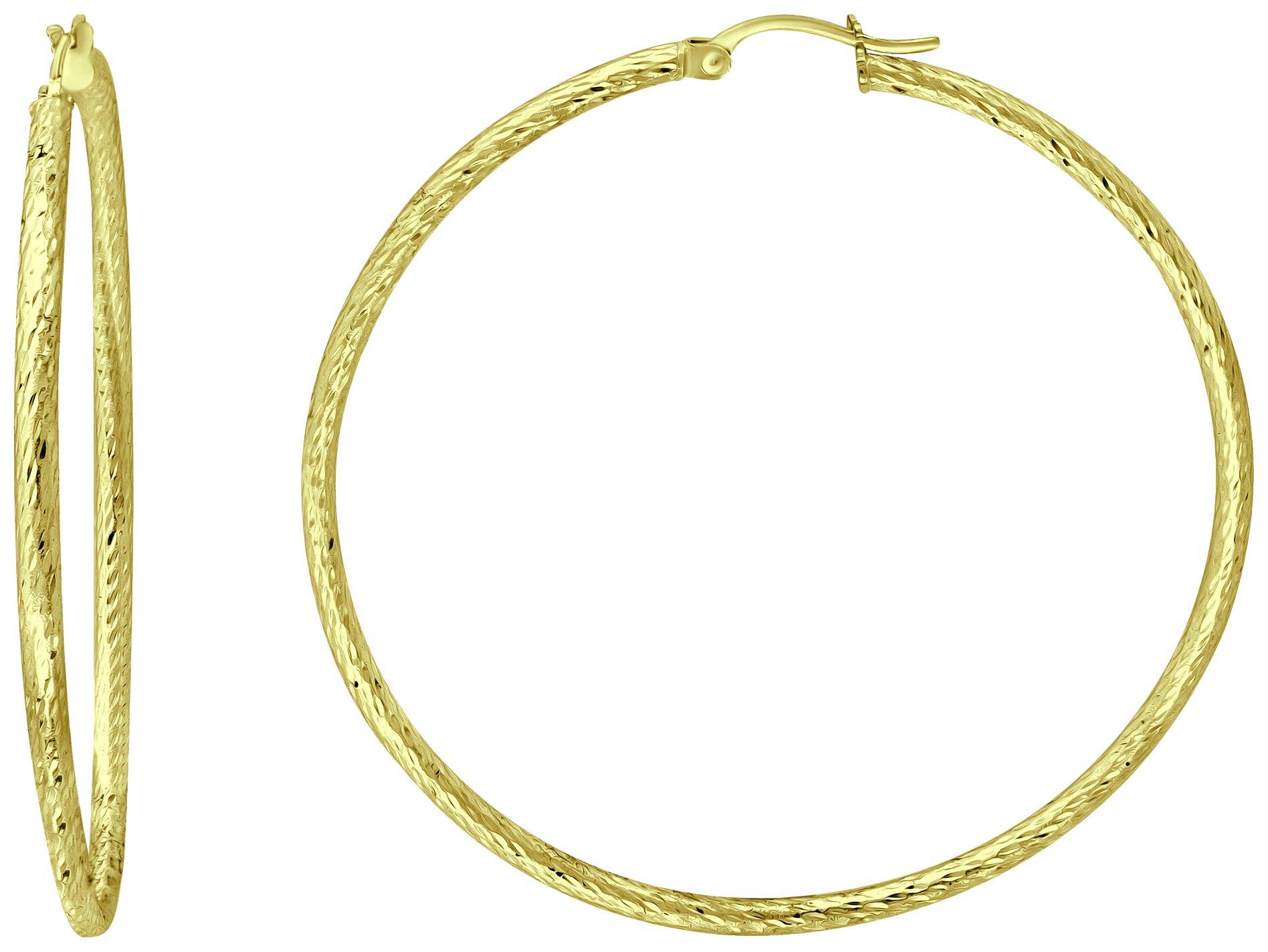Piper & Taylor Large Textured Hoop Earrings