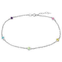 9 In. Rhinestone Chain Anklet With Extender