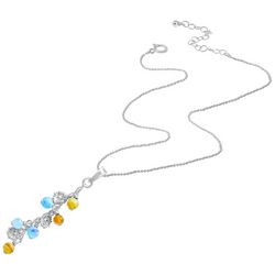 Bunulu Bead Cluster Pendant Silver Tone Chain Necklace