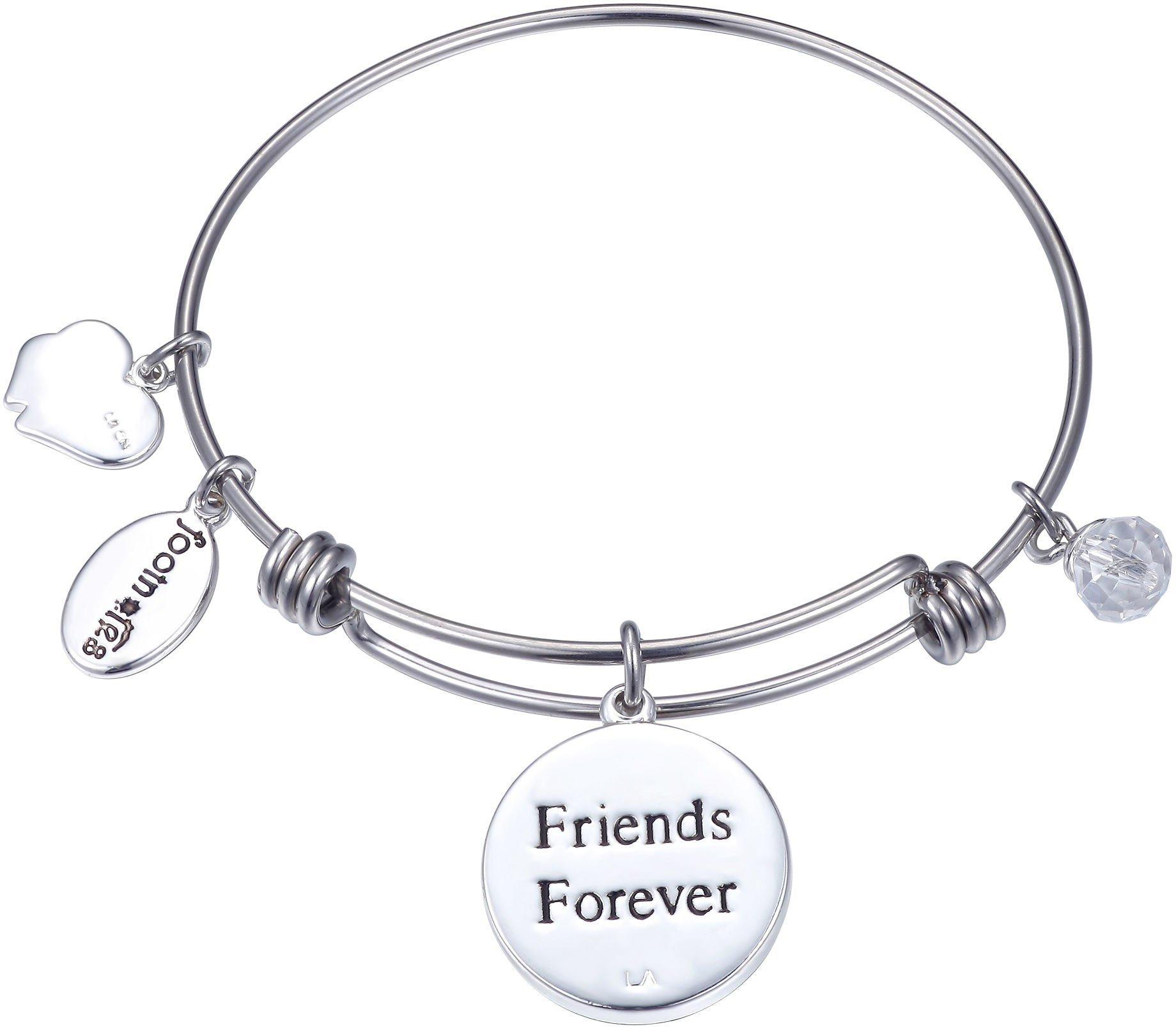 Footnotes Friends Forever Abalone Heart Bangle Bracelet Silver tone | eBay