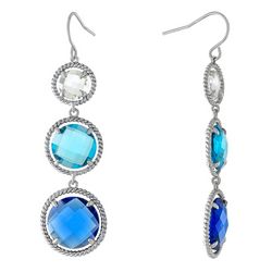Piper & Taylor Solid Multi-Faceted Rope Edged Drop Earrings