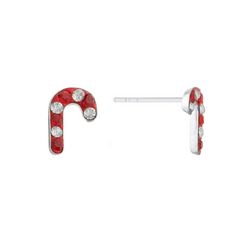 Piper & Taylor Pave Candy Cane Stud Earrings