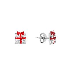 Piper & Taylor Pave Xmas Gift Stud Earrings