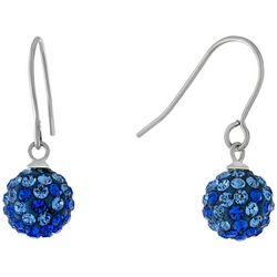 Piper & Taylor Pave Sphere Dangle Silver Tone Earrings