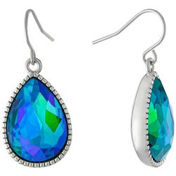 Piper & Taylor Faceted Glass Drop Silver Tone Earrings