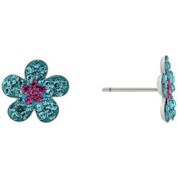 Piper & Taylor Flower Pave Post Stud Earrings