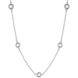 36 in. Sterling Silver Crystal Chain Necklace