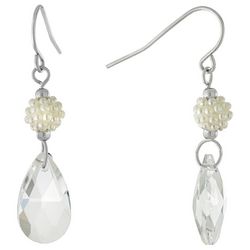 Piper & Taylor Pearl Crystal Teardrop Dangle Earrings