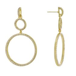 Piper & Taylor Pave Circles Linear Drop Dangle Earrings