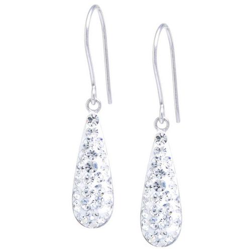 925 Sterling Silver Hook Earrings Trendy Contemporary Filigree Tear Drop Design