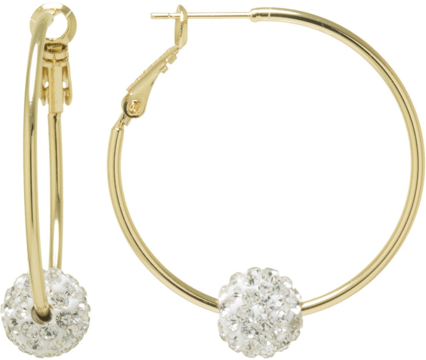 rhinestone ball hoop earrings