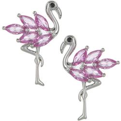 Rhinestone Flamingo Stud Earrings