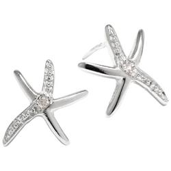 Rhinestone Starfish Stud Earrings