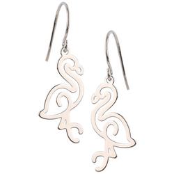 Laser Cut Flamingo Dangle Earrings