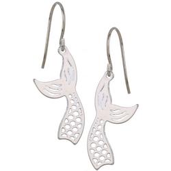 Laser Cut Mermaid Tail Dangle Earrings