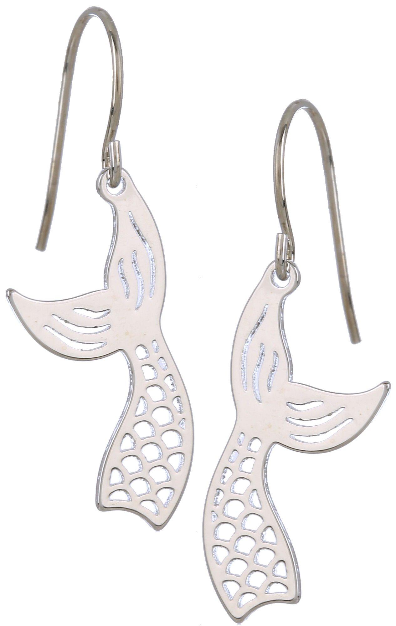 Laser Cut Mermaid Tail Dangle Earrings