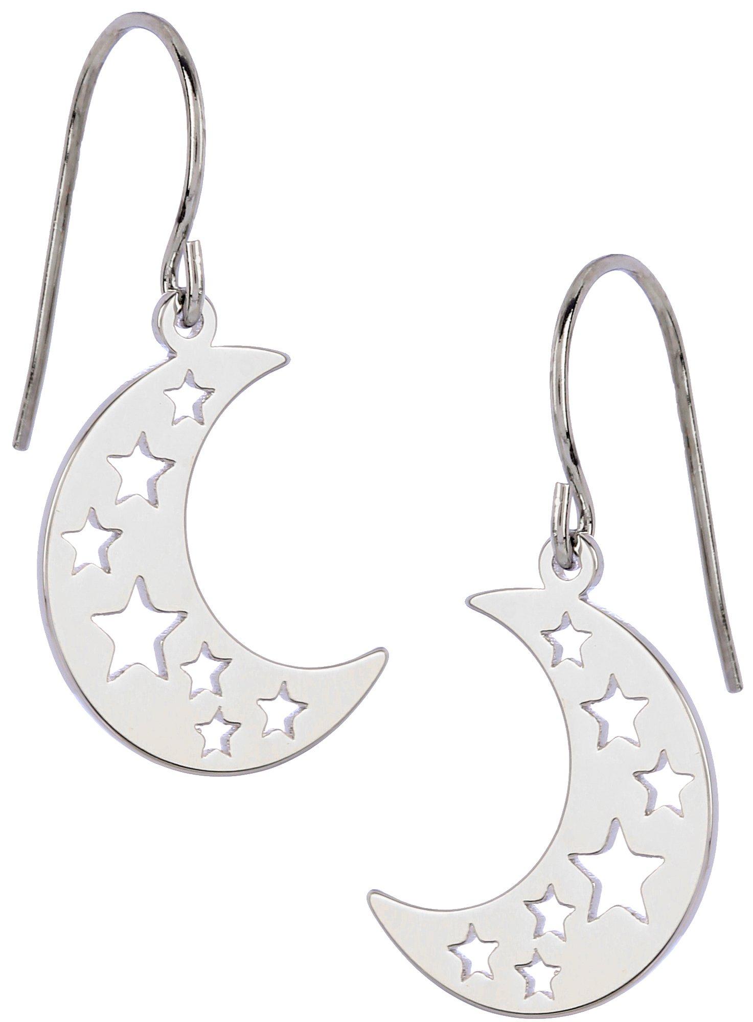 Piper & Taylor 1 In. Starry Crescent Moon Dangle Earrings