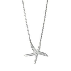 Beach Chic 16 In. Starfish Pave Pendant Chain Necklace
