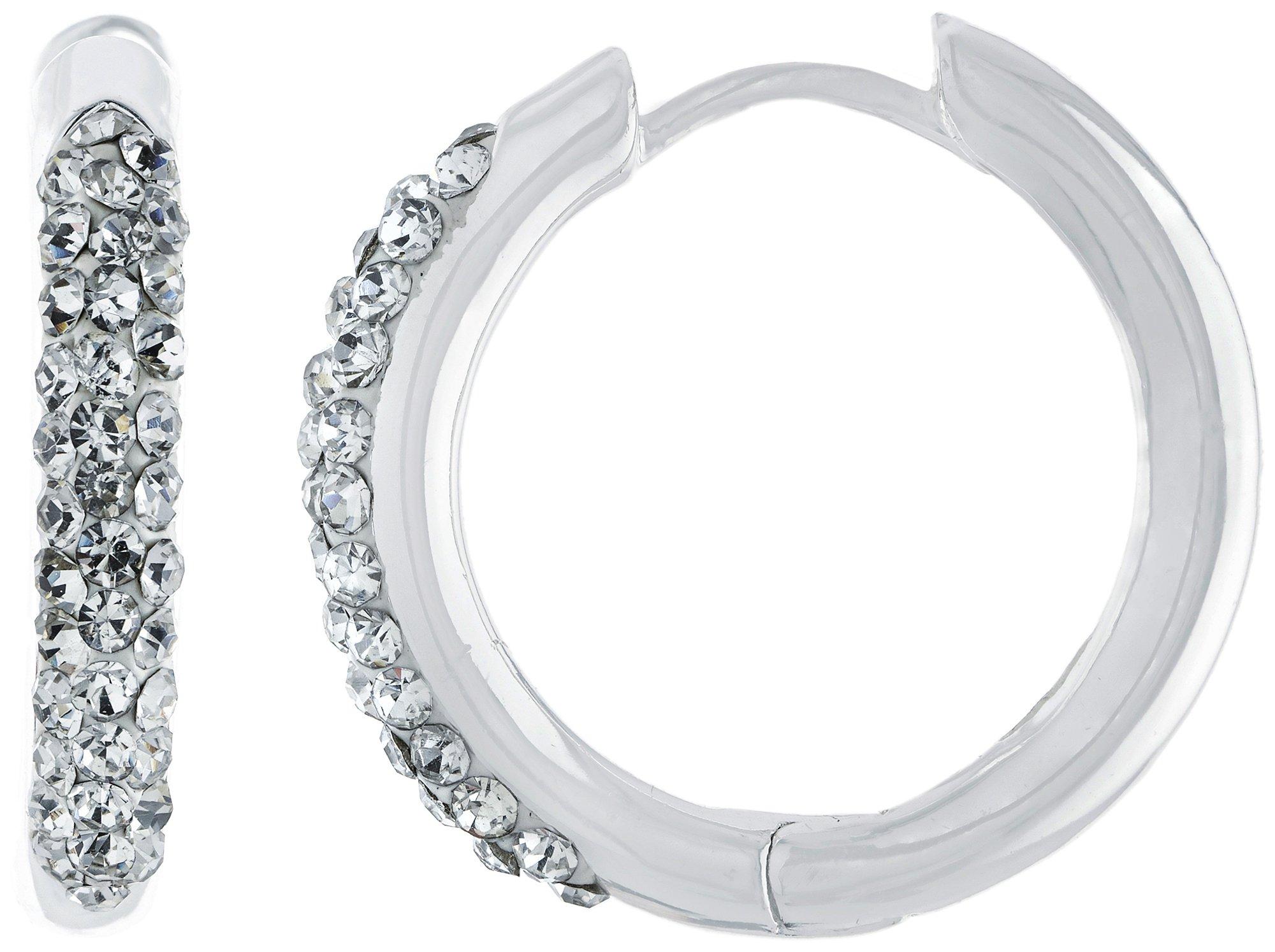Piper & Taylor Rhinestone Accented Huggie Earrings