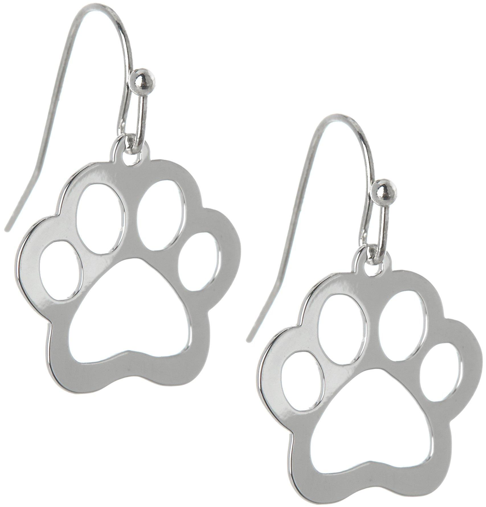 Piper & Taylor Paw Print Outline Dangle Earrings