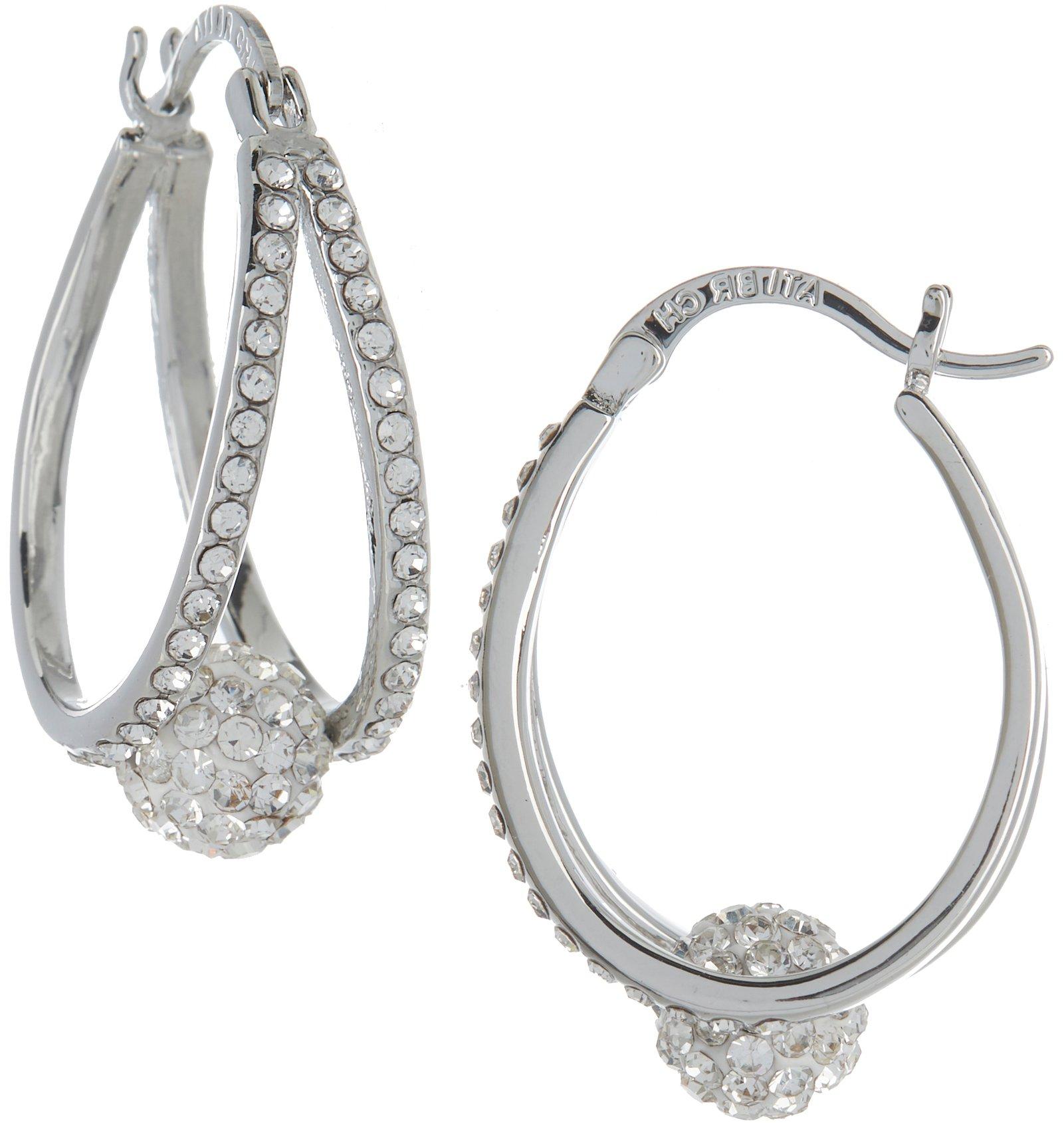 Piper & Taylor Pave Fireball Double Hoop Earrings