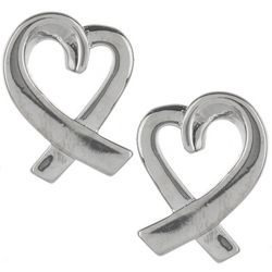 Piper & Taylor .5 In. Heart Fine Silver Plate Stud Earrings