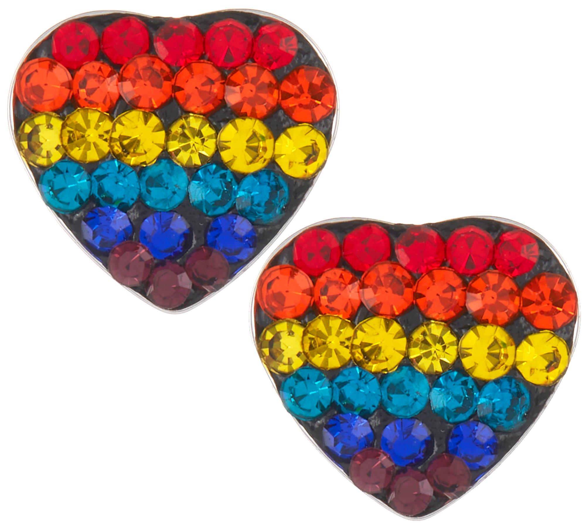 Piper & Taylor Pave Heart Stud Earrings