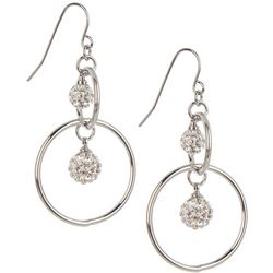 Piper & Taylor Pave Balls & Linked Circles Dangle Earrings