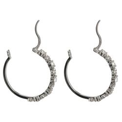 Crystal Silver Plate Hoop Earrings