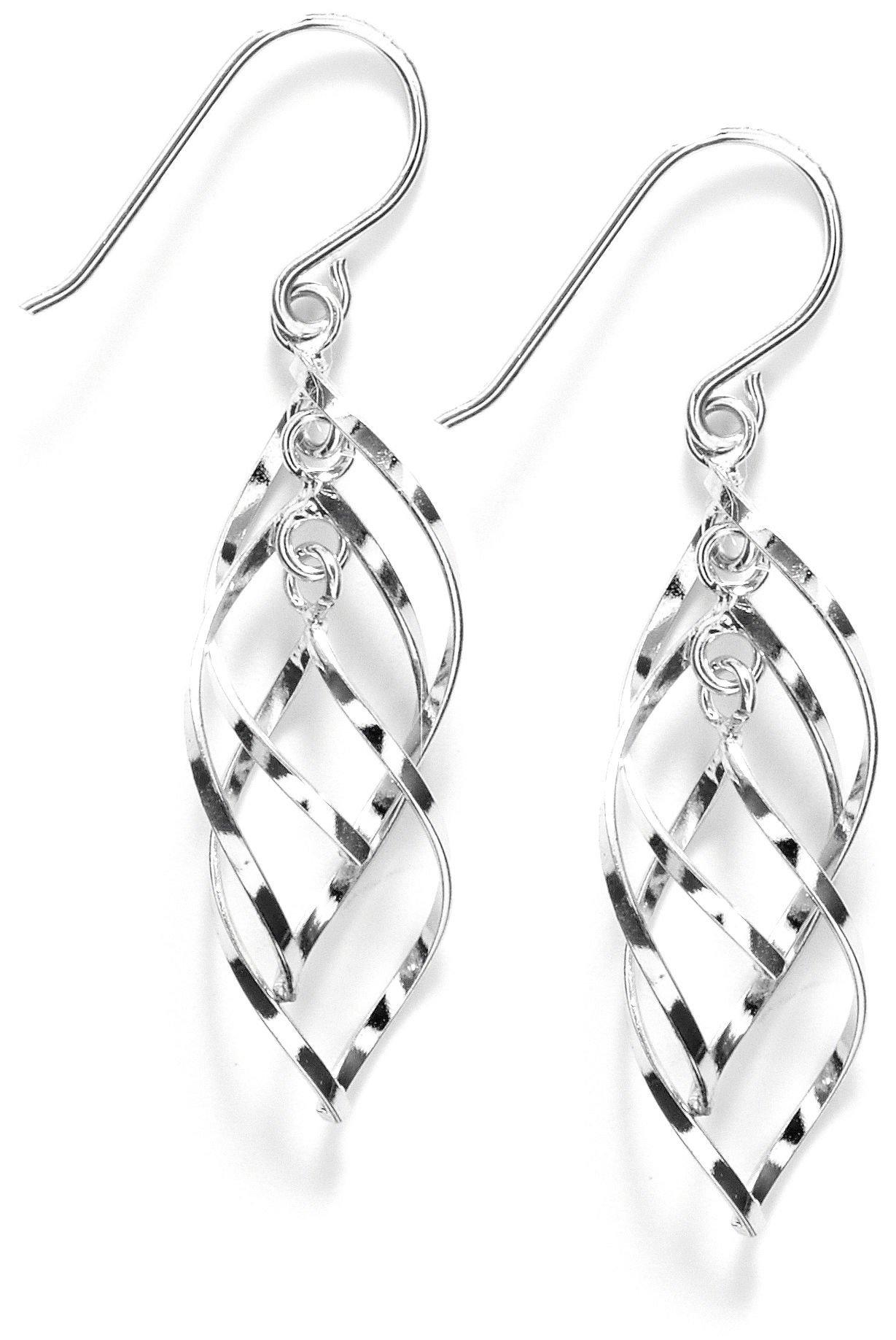 Piper & Taylor Spiral Drop Silver Plate Dangle Earrings