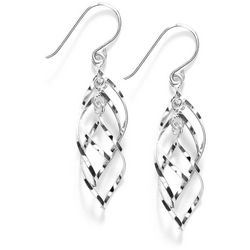 Piper & Taylor Spiral Drop Silver Plate Dangle Earrings