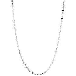 20 In. Faceted Oval Flat Link Chain Necklace